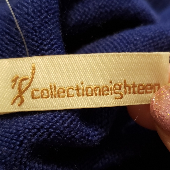 NWT Eighteen Collection clematis blue ruffled scarf - Picture 8 of 9